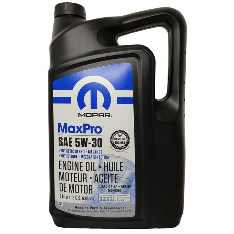 Моторна олія Mopar MaxPro SAE 5W30 API SP ILSAC GF-6A Chrysler MS-6395 5 л USA (68518205AA) Оригінальне