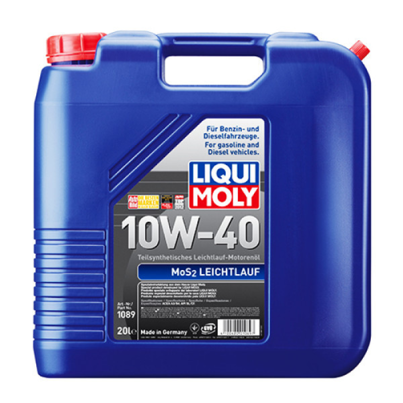 Напівсинтетична моторна олива Liqui Moly MoS2 Leichtlauf SAE 10W40 20л (1089)