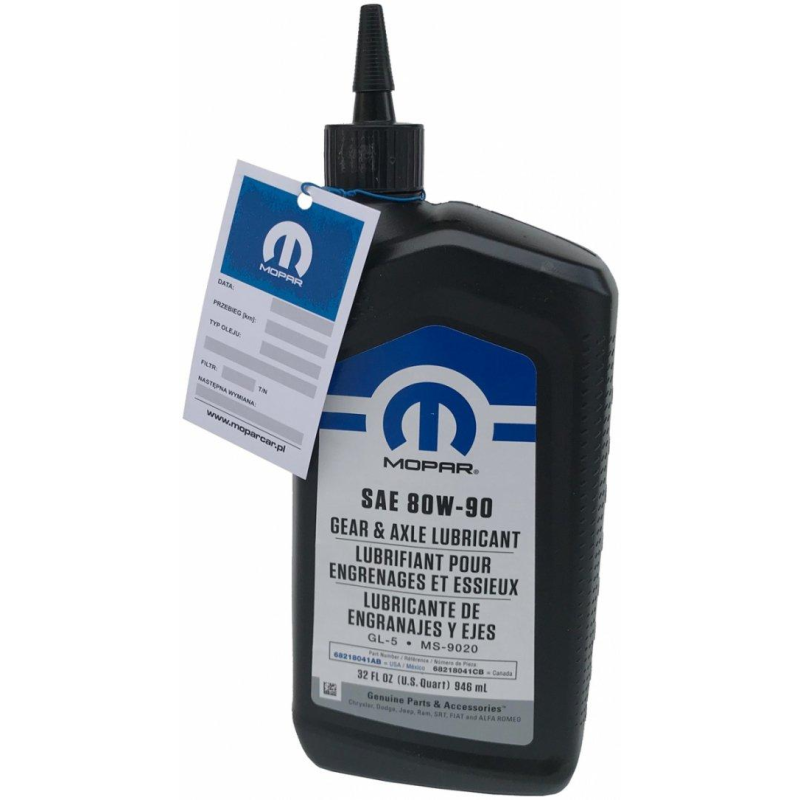 Трансмісійне масло Mopar Synthetic Gear SAE 80W-90 API GL-5 MS-9020 (0,946л) USA 68218041AB