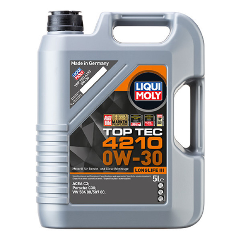 Синтетична моторна олія Liqui Moly Top Tec 4210 SAE 0W30 MB 229.51 229.52 VW 504.00,507.00 5л 21605