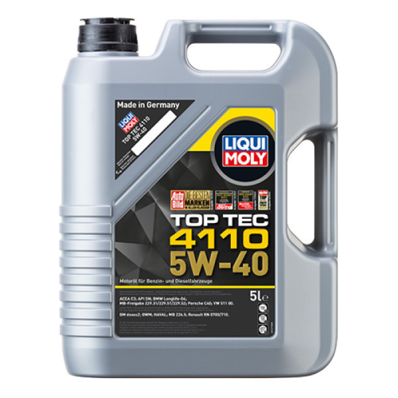 Cинтетична моторна олія Liqui Moly Top Tec 4110 SAE 5W-40 ACEA C3, API SN,MB 229.31/51/52 (5л) 21479