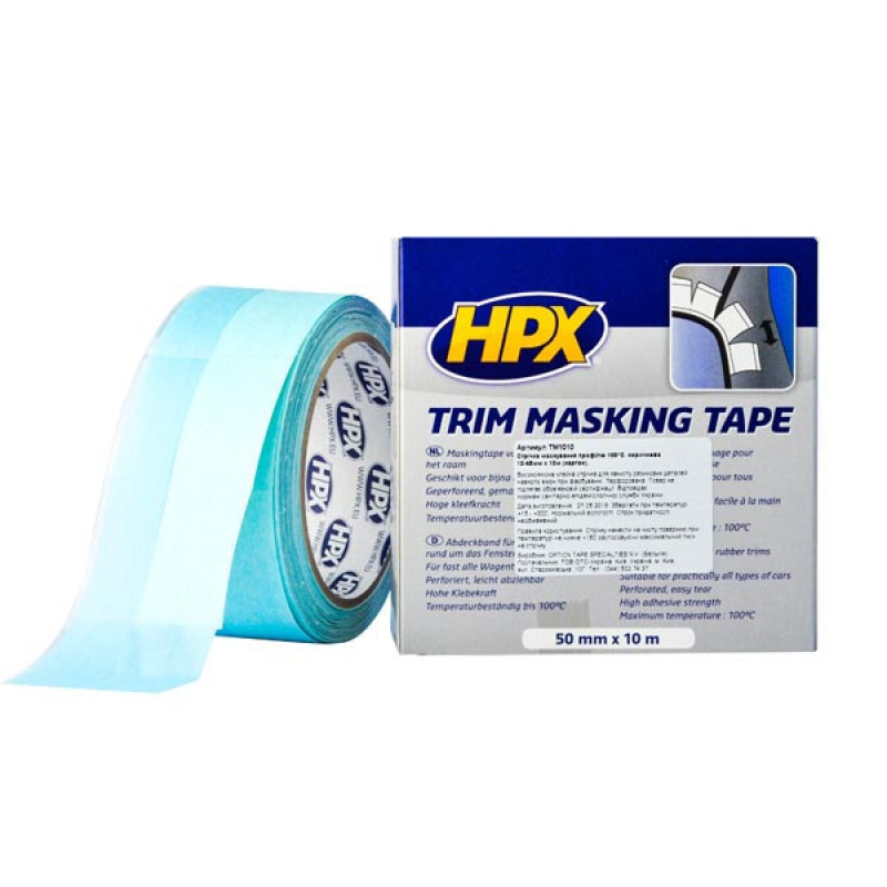 Стрічка для маскування профілю 10/50мм х 10м синя (картон) TRIM MASKING TAPE (TM1010)